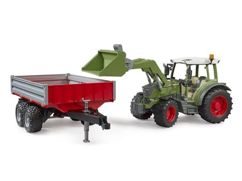 Bruder Traktor Fendt Vario 211 s čelním nakladačem a sklápěcím přívěsem 1:16